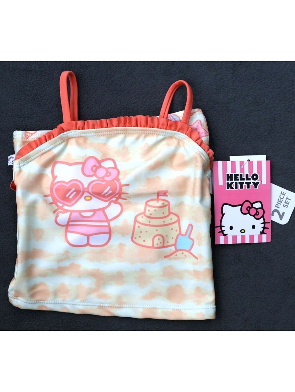 Hello Kitty Toddler 2-Piece Swimsuit Set 18M with Sandcastle Print